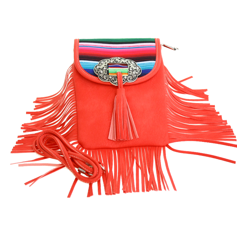 Coral Fashion Fringed Messenger Bag - SER5 5434 - Click Image to Close